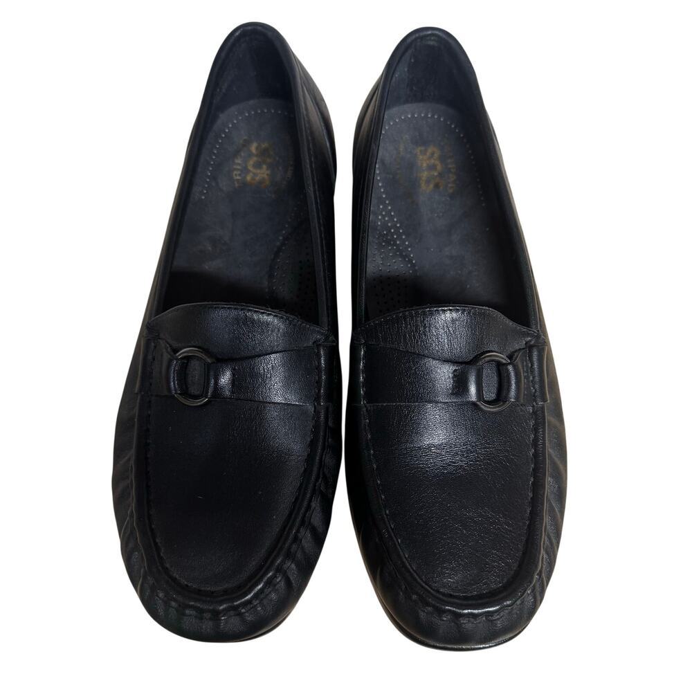 SAS Jewel Black Leather Loafers Comfort Diabetic Shoes Size 9